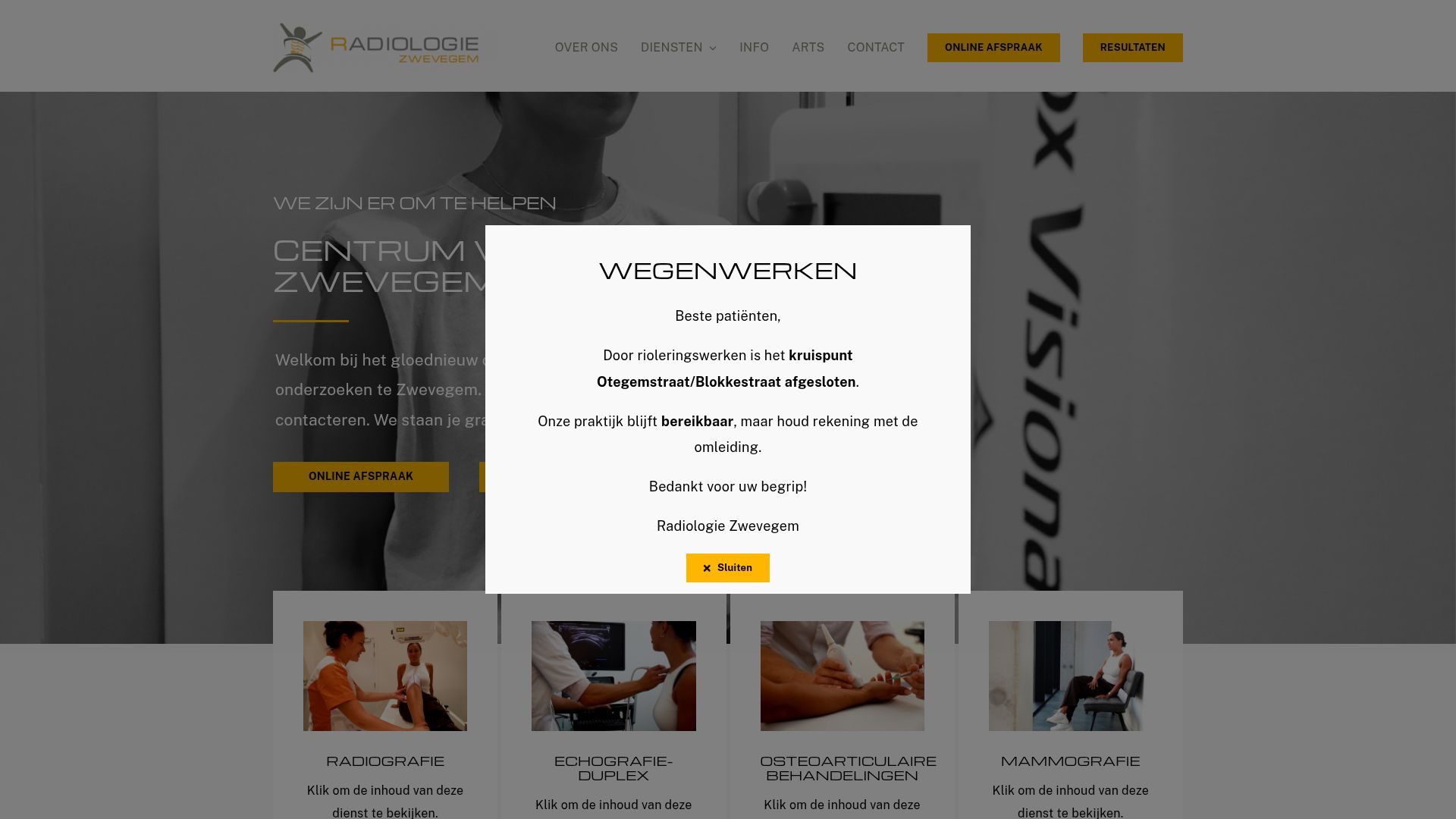 Website van Radiologie Zwevegem