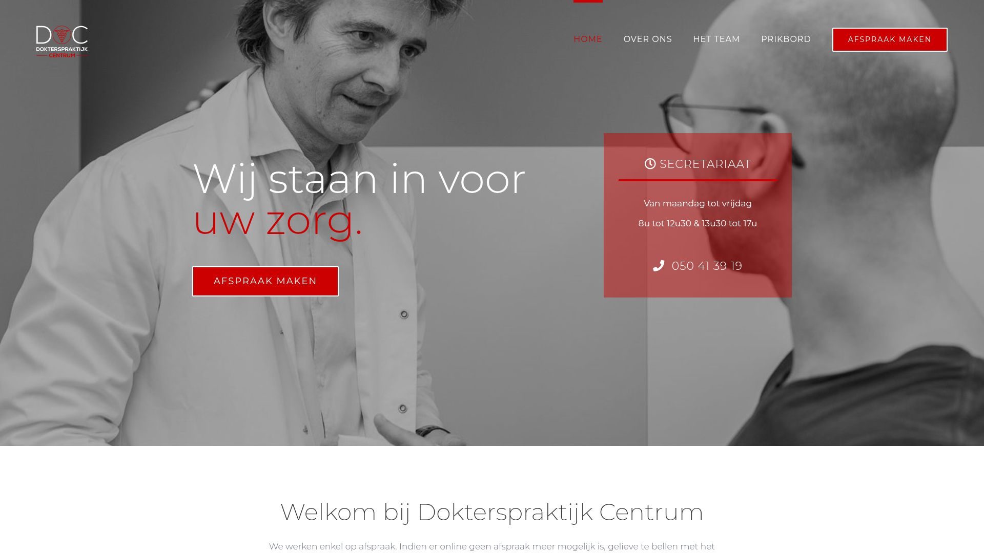 Website van Dokterspraktijk Centrum