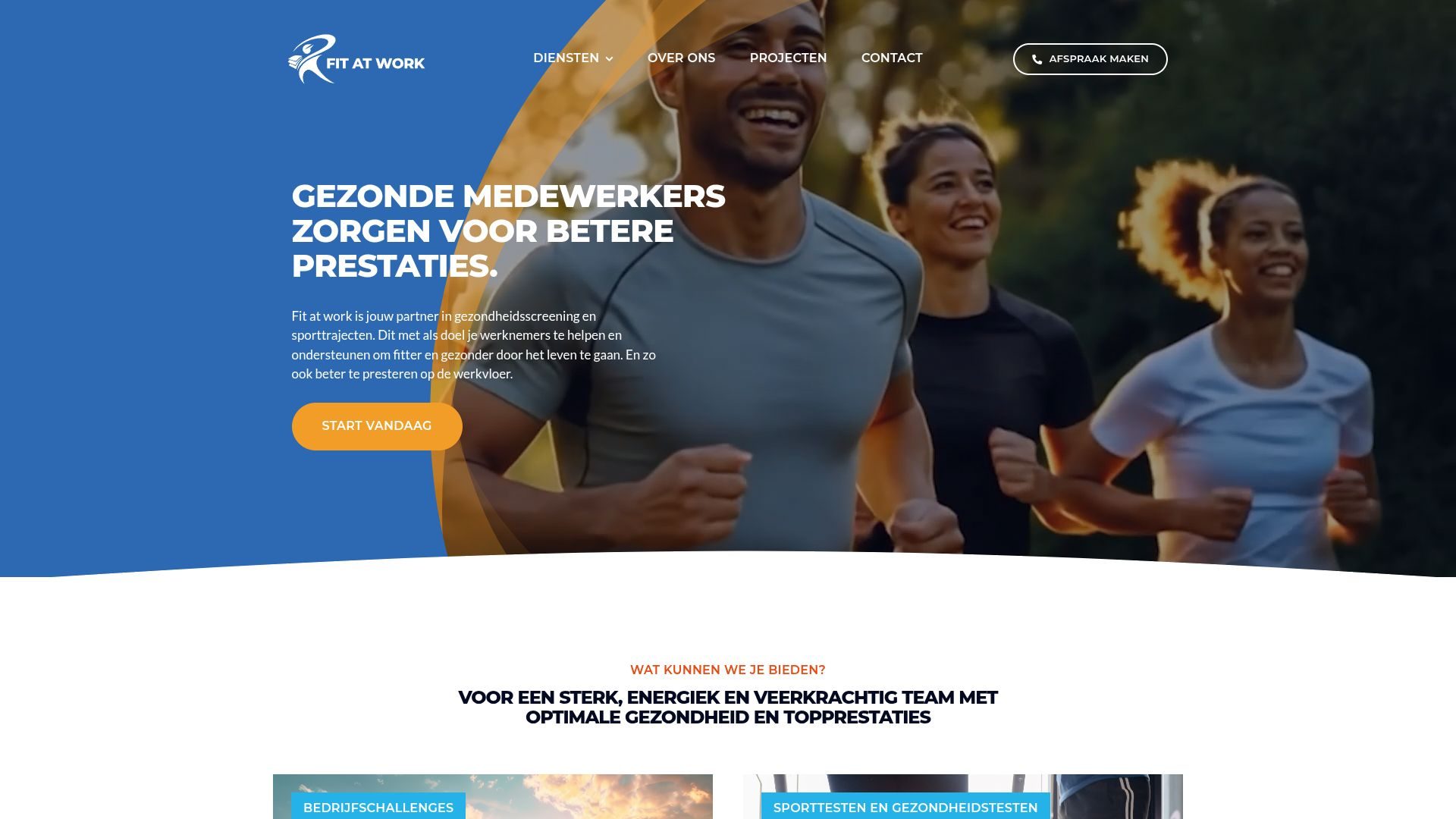 Website van Fit At Work