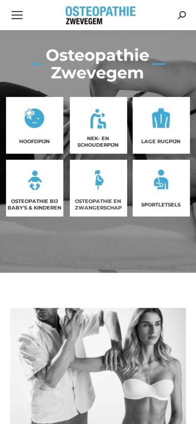 Website van Osteoponette op een gsm