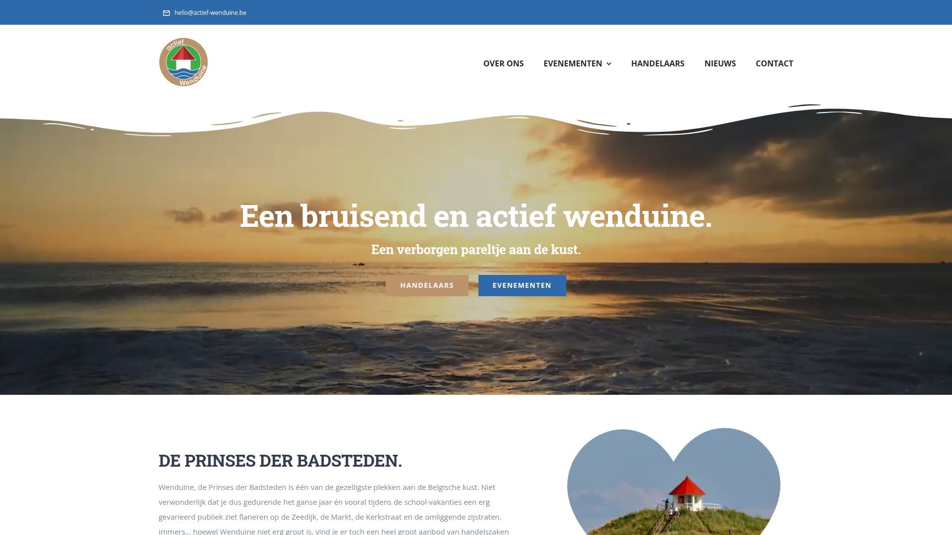 Website van Actief Wenduine