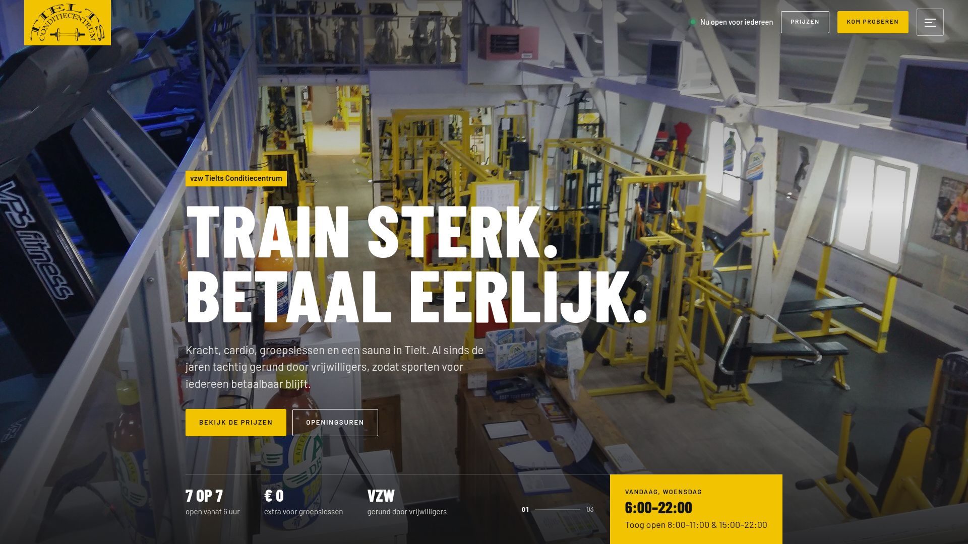 Website van Conditiecentrum Tielt